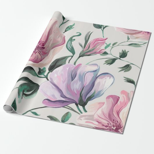 Papier Cadeau Enveloppe cadeau d'aquarelle douce (Déroulé)