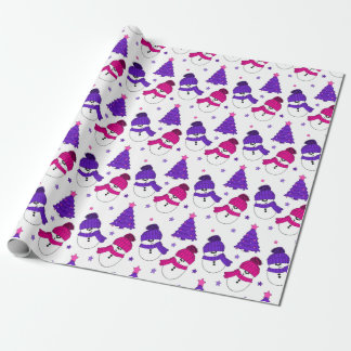 Papier Cadeau Enveloppe cadeau d'arbre de Noël de bonhomme rose