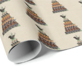 Papier Cadeau Enveloppe cadeau d'arbre de Noël de poulet (Coin rond)