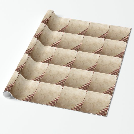 Papier Cadeau Enveloppe Cadeau De Baseball Pour Noël (Déroulé)