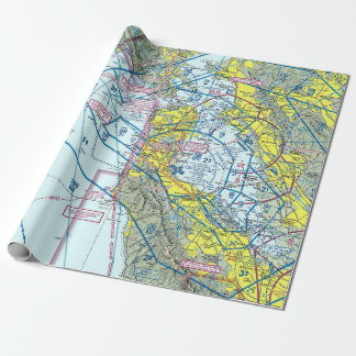 Papier Cadeau Enveloppe-cadeau de cartes aéronautiques de San Fr