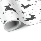 Papier Cadeau Enveloppe cadeau de cerfs gais pour les vacances (Coin rond)