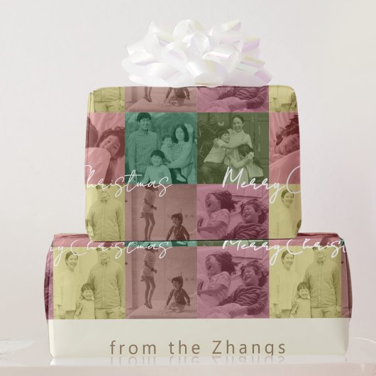 Papier Cadeau Enveloppe cadeau de collage photo de Noël