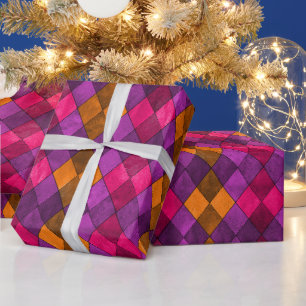 Papier Cadeau Enveloppe cadeau de diamants de Jacquard vibrants