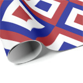 Papier Cadeau Enveloppe cadeau de diamants rouges, blancs et ble (Coin rond)