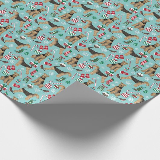 Papier Cadeau Enveloppe cadeau de Noël Airedale Terrier (Coin)