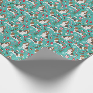 Papier Cadeau Enveloppe cadeau de Noël de Basset Hound