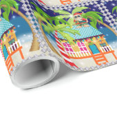 Papier Cadeau Enveloppe cadeau de Noël de plage - SRF (Coin rond)