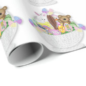 Papier Cadeau Enveloppe cadeau de Pâques / Animaux dans un panie (Coin rond)