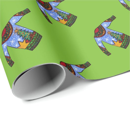Papier Cadeau Enveloppe cadeau de pull moche (Coin rond)
