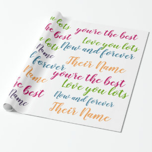 Papier Cadeau Enveloppe cadeau de texte personnalisé - Script d'