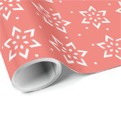 Papier Cadeau Enveloppe cadeau de vacances Snowflake - Corail &  (Coin rond)