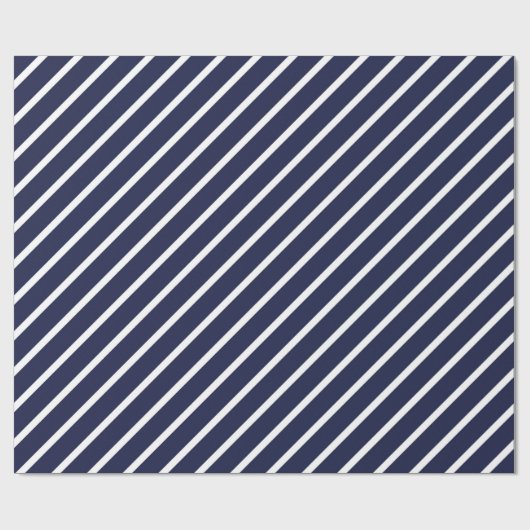 Papier Cadeau Enveloppe Cadeau Diagonal Bleu & Blanc (Plat)