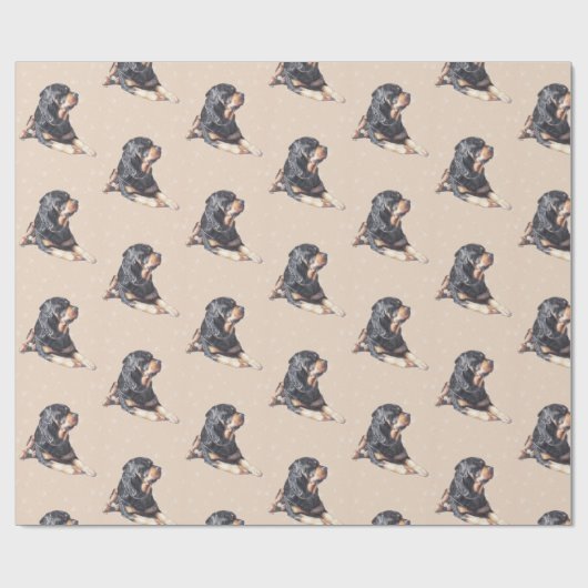 Papier Cadeau Enveloppe cadeau Dog Art Rottweiler (Plat)