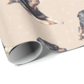 Papier Cadeau Enveloppe cadeau Dog Art Rottweiler (Coin rond)