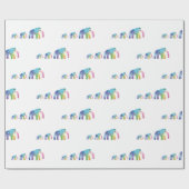 Papier Cadeau Enveloppe Cadeau Eléphant Arc-en-ciel pour enfants (Plat)