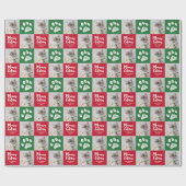 Papier Cadeau Enveloppe cadeau Empreinte de patte de Noël (Plat)