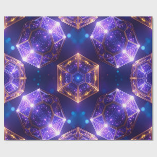 Papier Cadeau Enveloppe cadeau en cristal violet brillant or