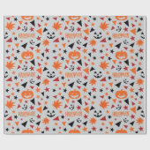 Papier Cadeau Enveloppe cadeau Feuille et Citrouille Halloween (Plat)