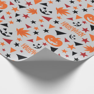 Papier Cadeau Enveloppe cadeau Feuille et Citrouille Halloween