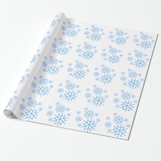 Papier Cadeau Enveloppe cadeau - Flèches de neige bleues (Déroulé)