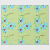 Papier Cadeau Enveloppe Cadeau Fleur Vert (Plat)