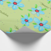 Papier Cadeau Enveloppe Cadeau Fleur Vert (Coin)