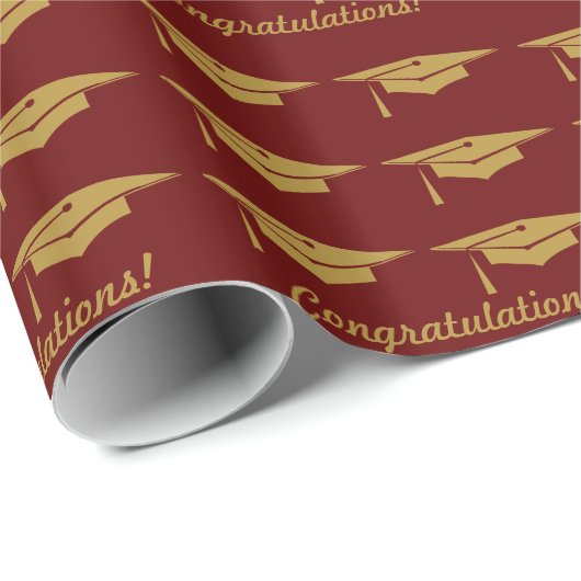 Papier Cadeau Enveloppe cadeau Gold Red (Coin rond)