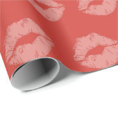 Papier Cadeau Enveloppe cadeau Kitten Red Lips (Coin rond)