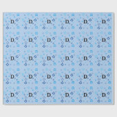 Papier Cadeau Enveloppe cadeau - Lettres mélangées en bleu (Plat)