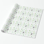 Papier Cadeau Enveloppe cadeau - Lettres mélangées en vert (Déroulé)