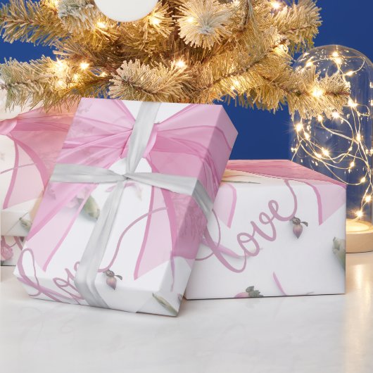 Papier Cadeau Enveloppe cadeau Mariage rose romantique (Vacances)