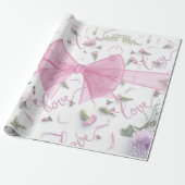 Papier Cadeau Enveloppe cadeau Mariage rose romantique (Déroulé)