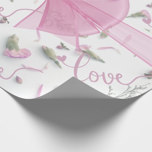 Papier Cadeau Enveloppe cadeau Mariage rose romantique (Coin)