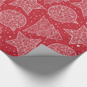 Papier Cadeau Enveloppe cadeau Motif de Noël rouge et blanc (Coin)