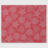 Papier Cadeau Enveloppe cadeau Motif de Noël rouge et blanc (Plat)