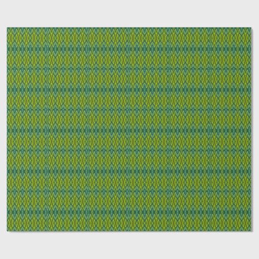 Papier Cadeau Enveloppe cadeau - Motif kaléidoscopique en Verts (Plat)