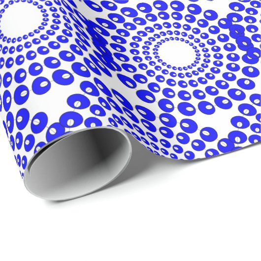 Papier Cadeau Enveloppe cadeau - Perles bleues en cercles (Coin rond)