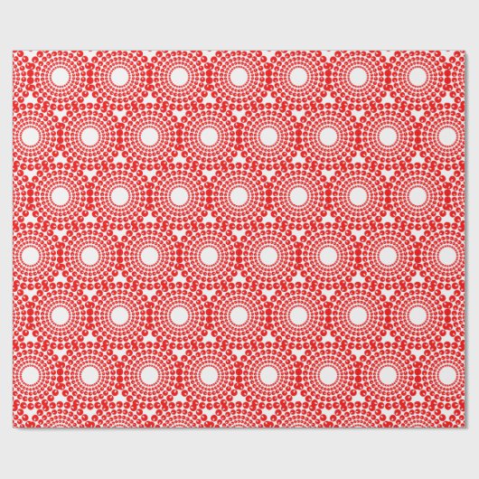Papier Cadeau Enveloppe cadeau - Perles rouges en cercles (Plat)