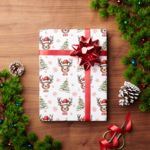 Papier Cadeau Enveloppe cadeau personnalisé pour rennes aquarell