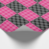 Papier Cadeau Enveloppe cadeau Pink and Black Plaid (Coin)