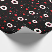Papier Cadeau Enveloppe cadeau Pois noir, blanc rouge (Coin)