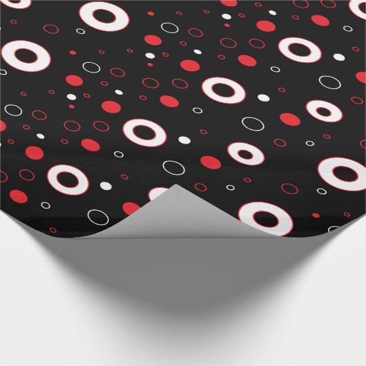 Papier Cadeau Enveloppe cadeau Pois noir, blanc rouge (Coin)
