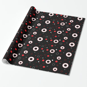 Papier Cadeau Enveloppe cadeau Pois noir, blanc rouge
