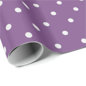 Papier Cadeau Enveloppe cadeau Pois violet et blanc (Coin rond)