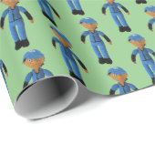 Papier Cadeau Enveloppe cadeau - Poupée en Uniforme de baseball (Coin rond)