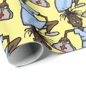 Papier Cadeau Enveloppe cadeau pour infirmière femme noire (Coin rond)