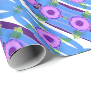 Papier Cadeau Enveloppe cadeau rose pourpre et bleu à motif