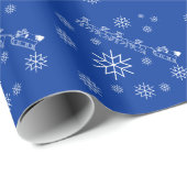 Papier Cadeau Enveloppe cadeau - Santa Clause, Sleigh, Snowflake (Coin rond)
