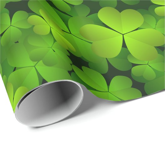 Papier Cadeau Enveloppe cadeau Shamrock irlandais (Coin rond)
